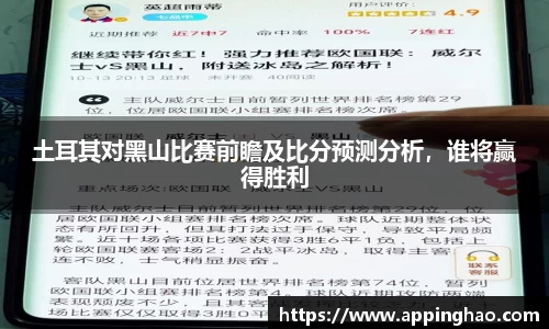 土耳其对黑山比赛前瞻及比分预测分析,谁将赢得胜利